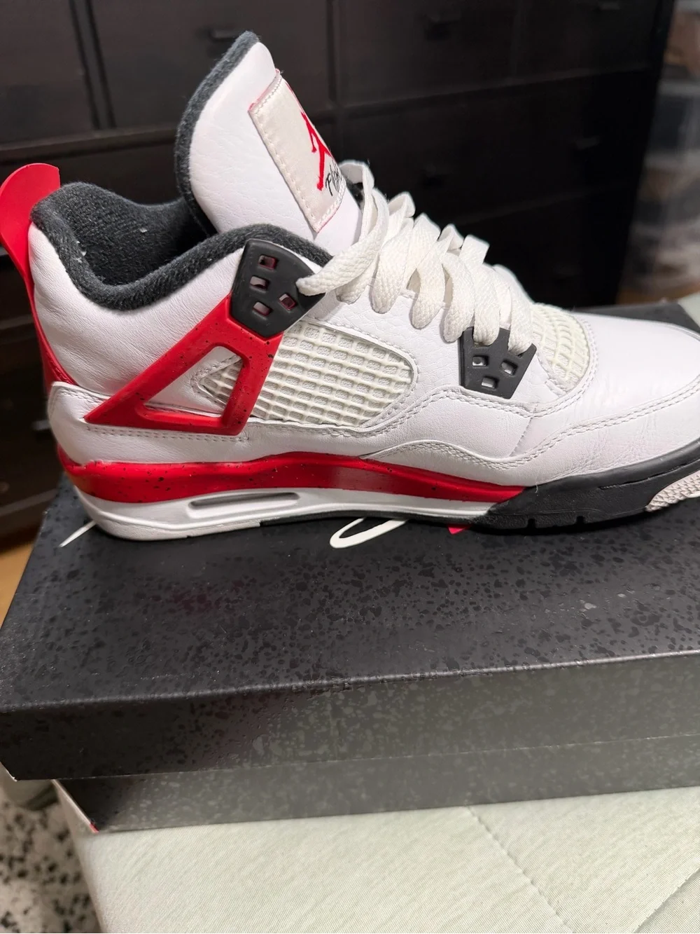 Jordan Kids White, Red & Black Retro Sneakers